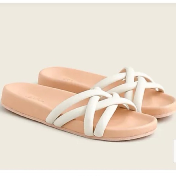 J. Crew Shoes - J. Crew Pacific cushy leather strap sandals AY424 White
Slide on slip Size 9.5